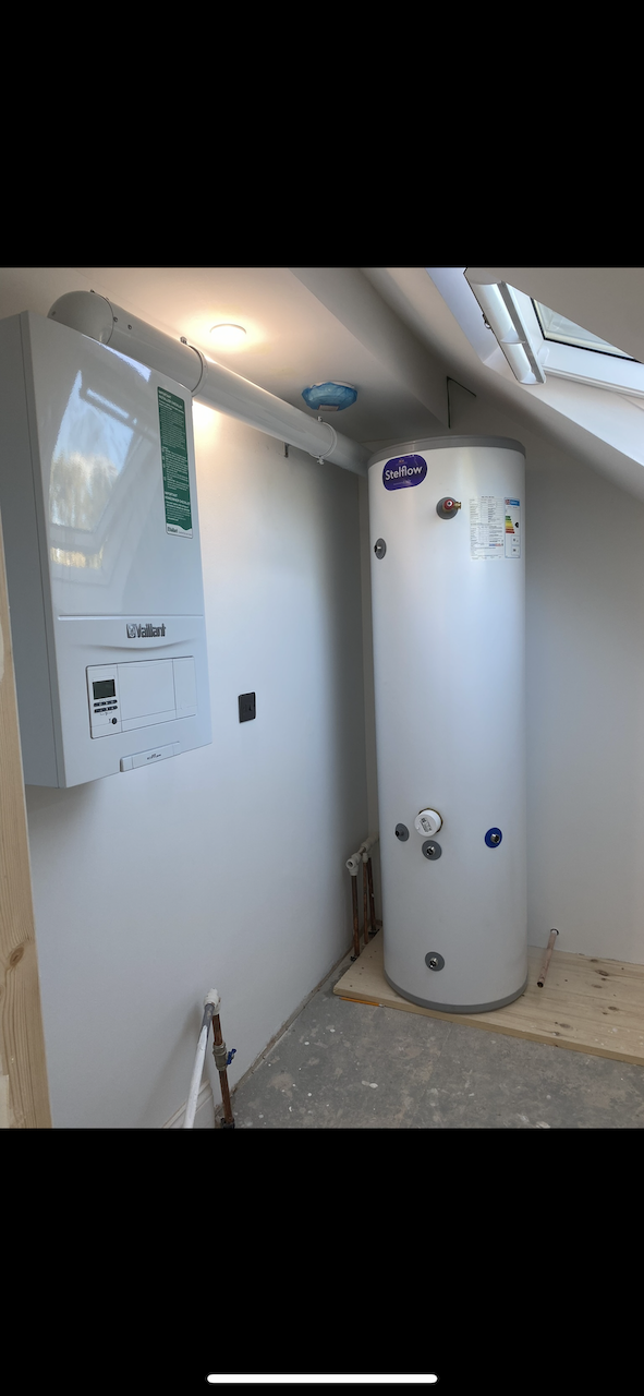 Completed plant room with full copper pipework